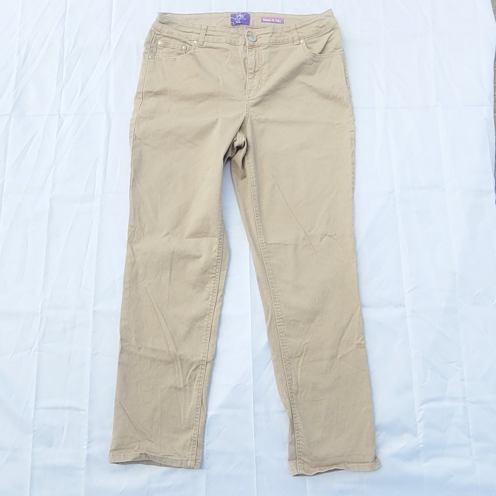Just My Size Classic Fit Twill Pants Khaki Tan Straight Leg size 16W Jeans - J39